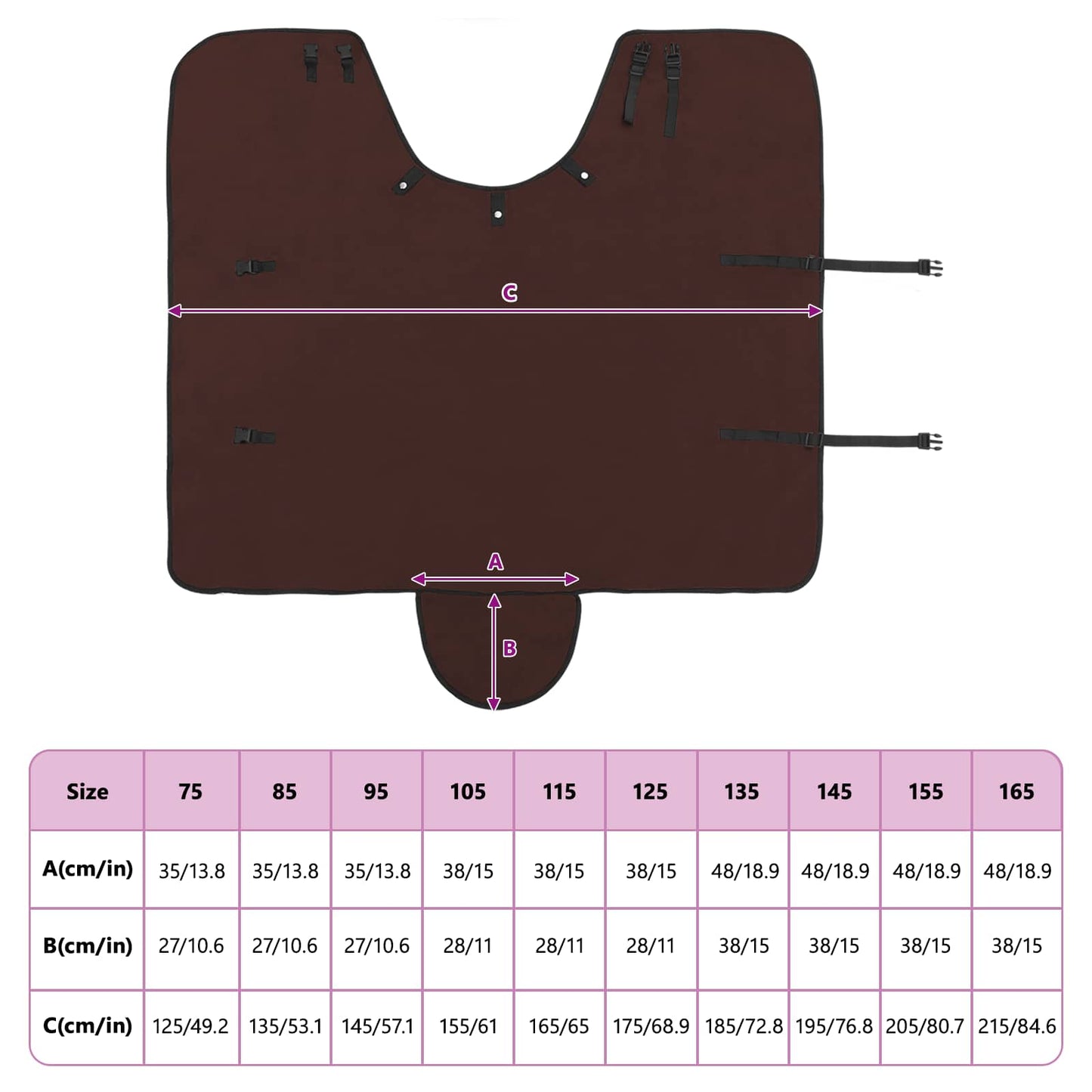 Horse Blanket Full Dark Brown 75 cm Polyester