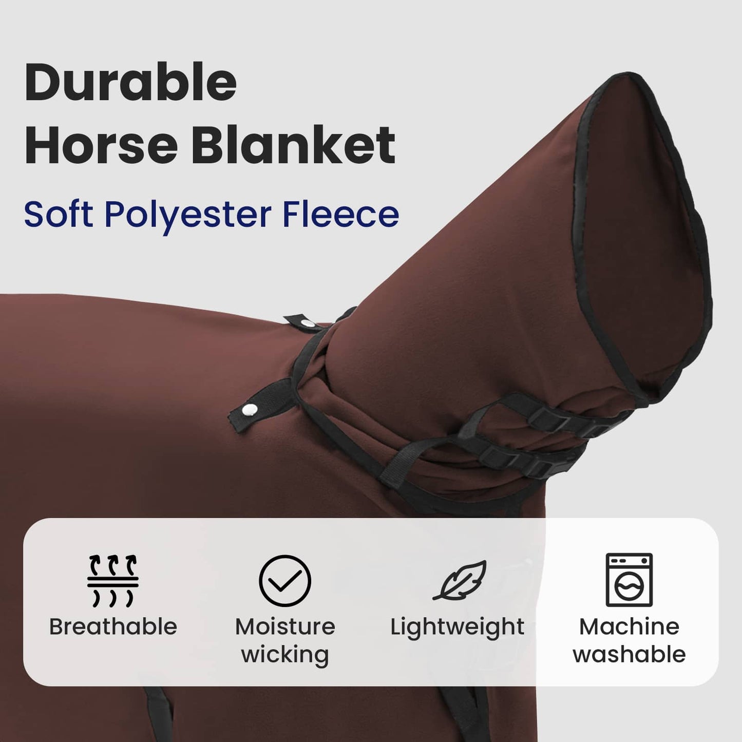 Horse Blanket Full Dark Brown 95 cm Polyester