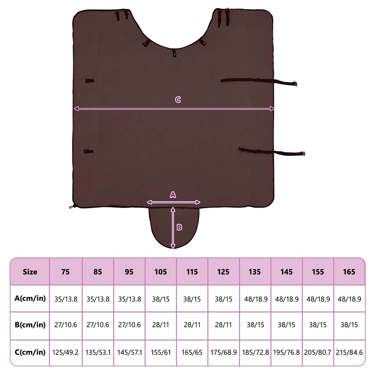 Horse Blanket Full Dark Brown 135 cm Polyester