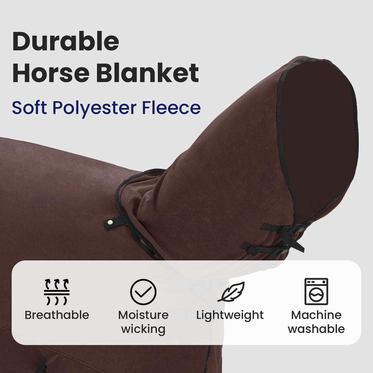 Horse Blanket Full Dark Brown 155 cm Polyester