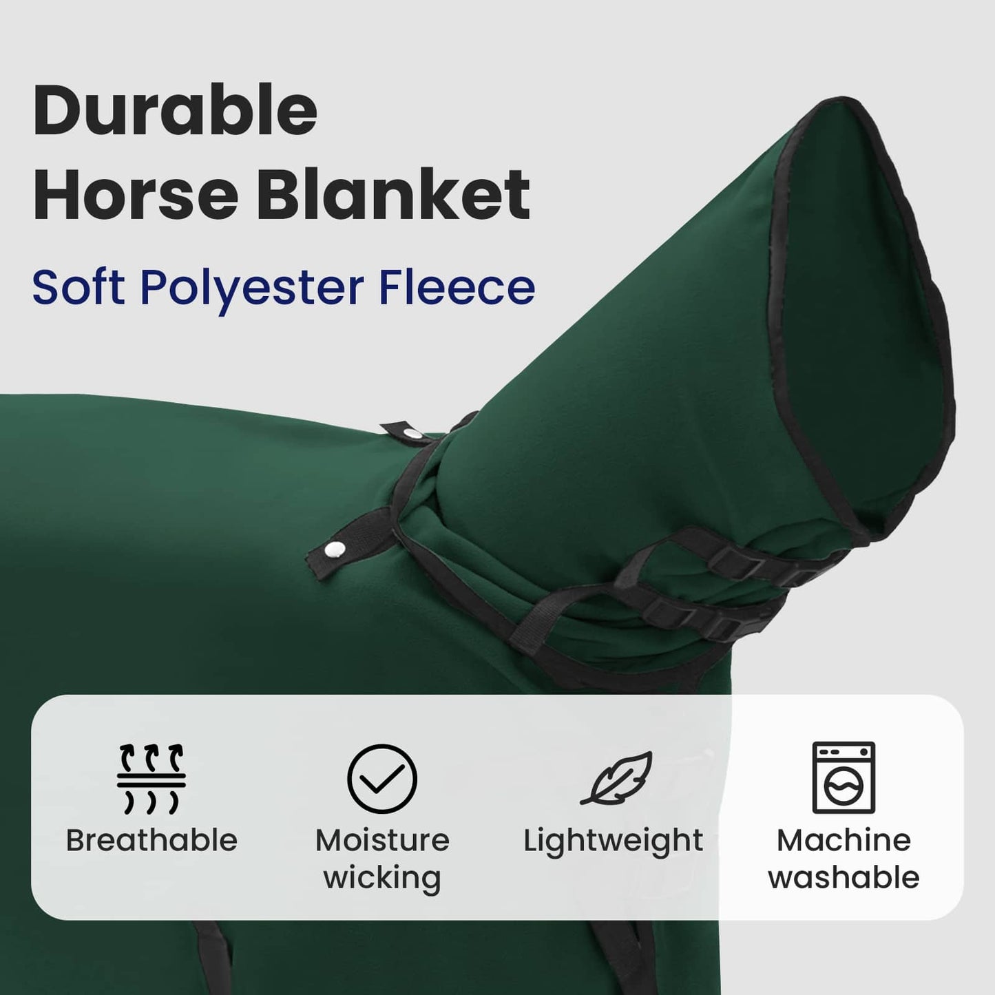 Horse Blanket Full Dark Green 115 cm Polyester