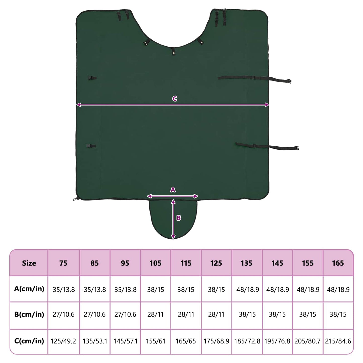 Horse Blanket Full Dark Green 135 cm Polyester