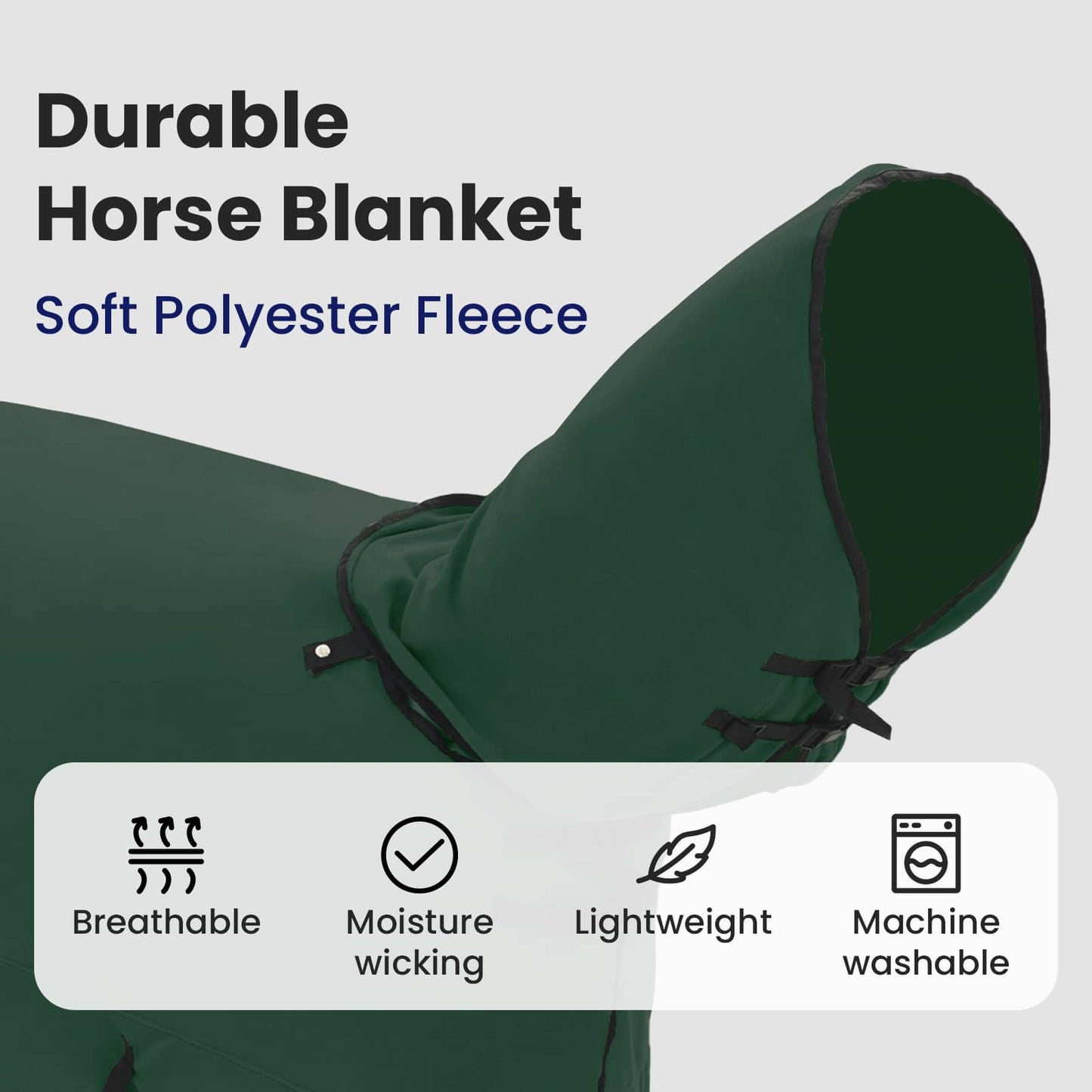 Horse Blanket Full Dark Green 155 cm Polyester
