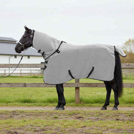 Horse Blanket Full Light Grey and Pink 75 cm Polyester