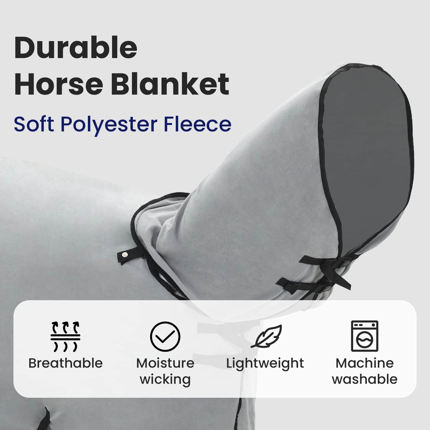 Horse Blanket Full Light Grey and Pink 105 cm Polyester