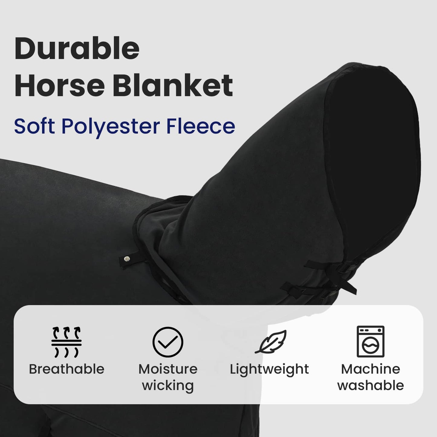 Horse Blanket Black 125 cm Polyester