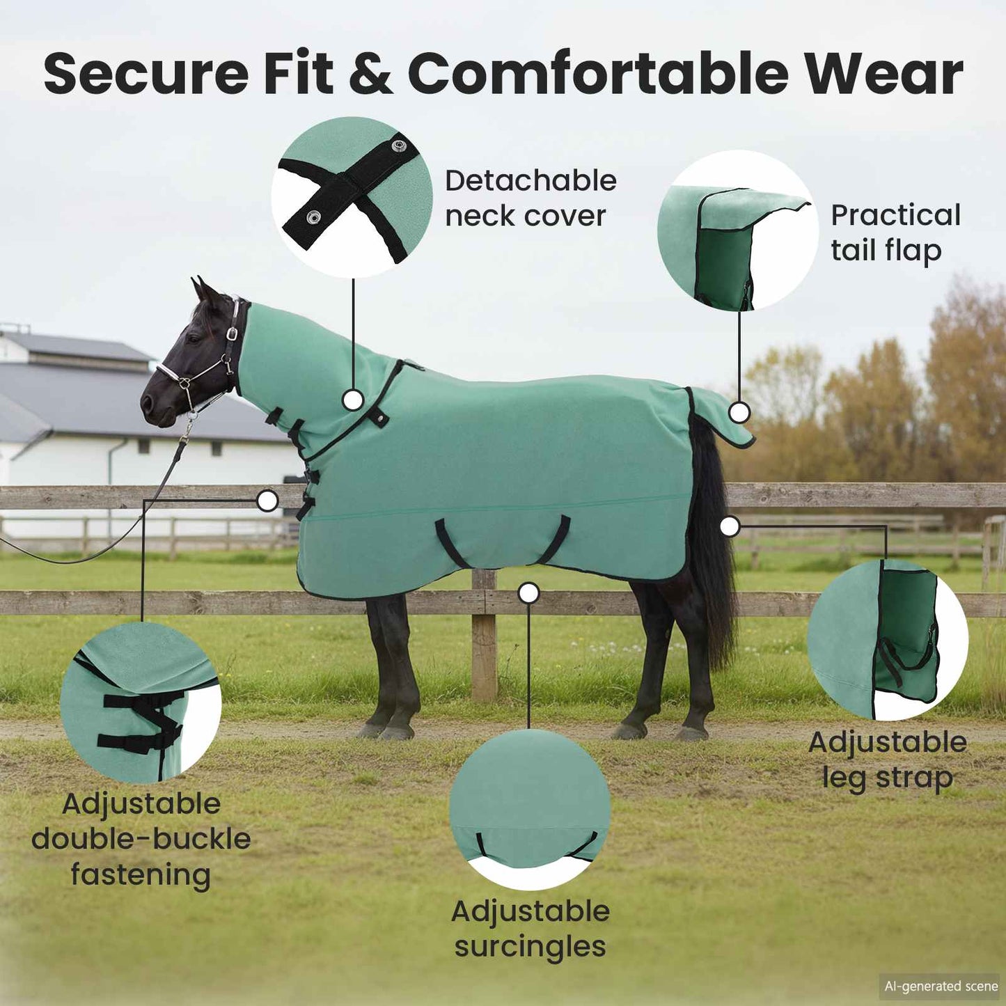 Horse Blanket Special Green 135 cm Polyester