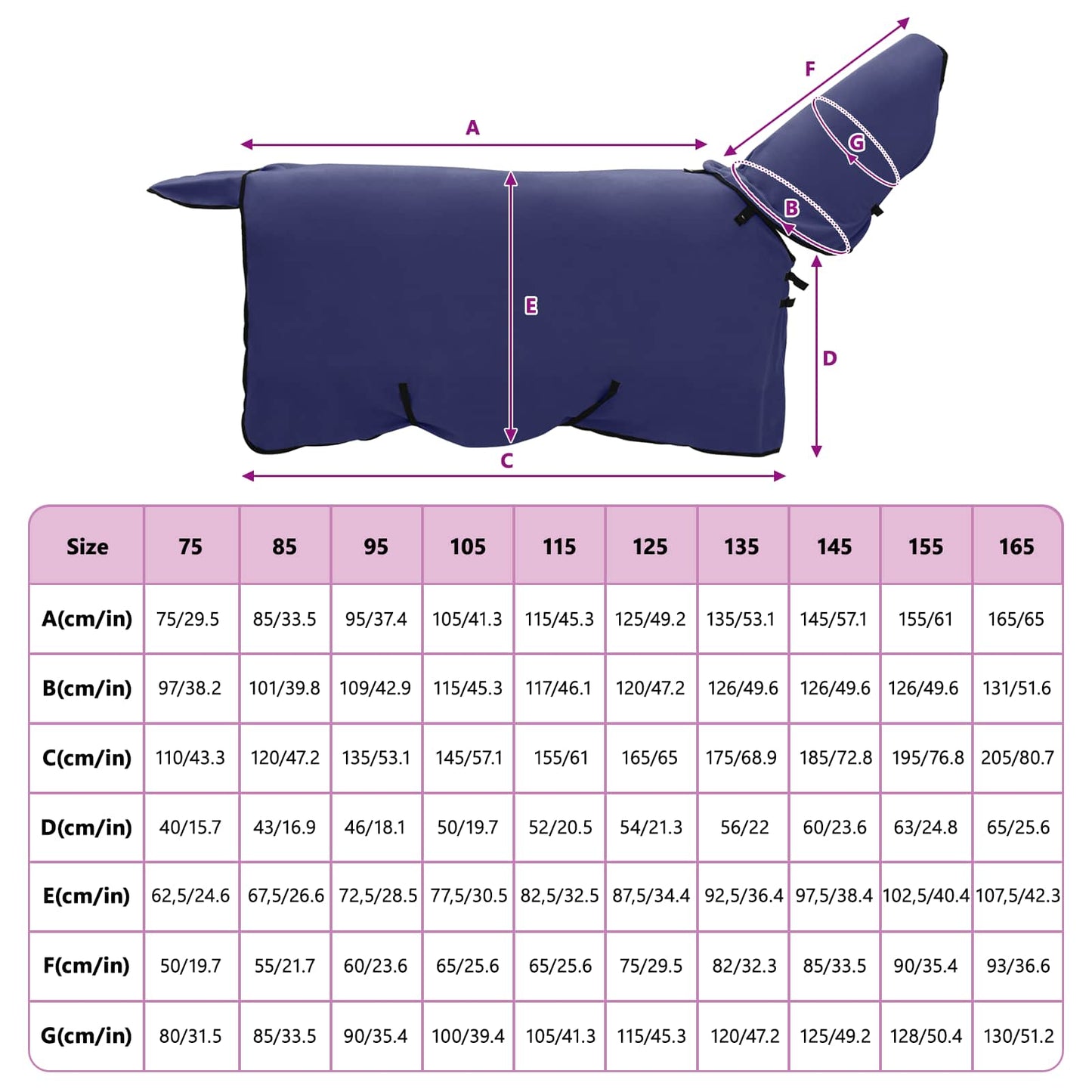 Horse Blanket Navy Blue 95 cm Polyester