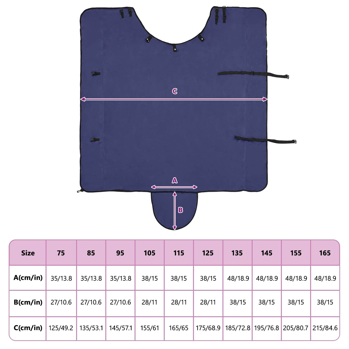 Horse Blanket Navy Blue 155 cm Polyester