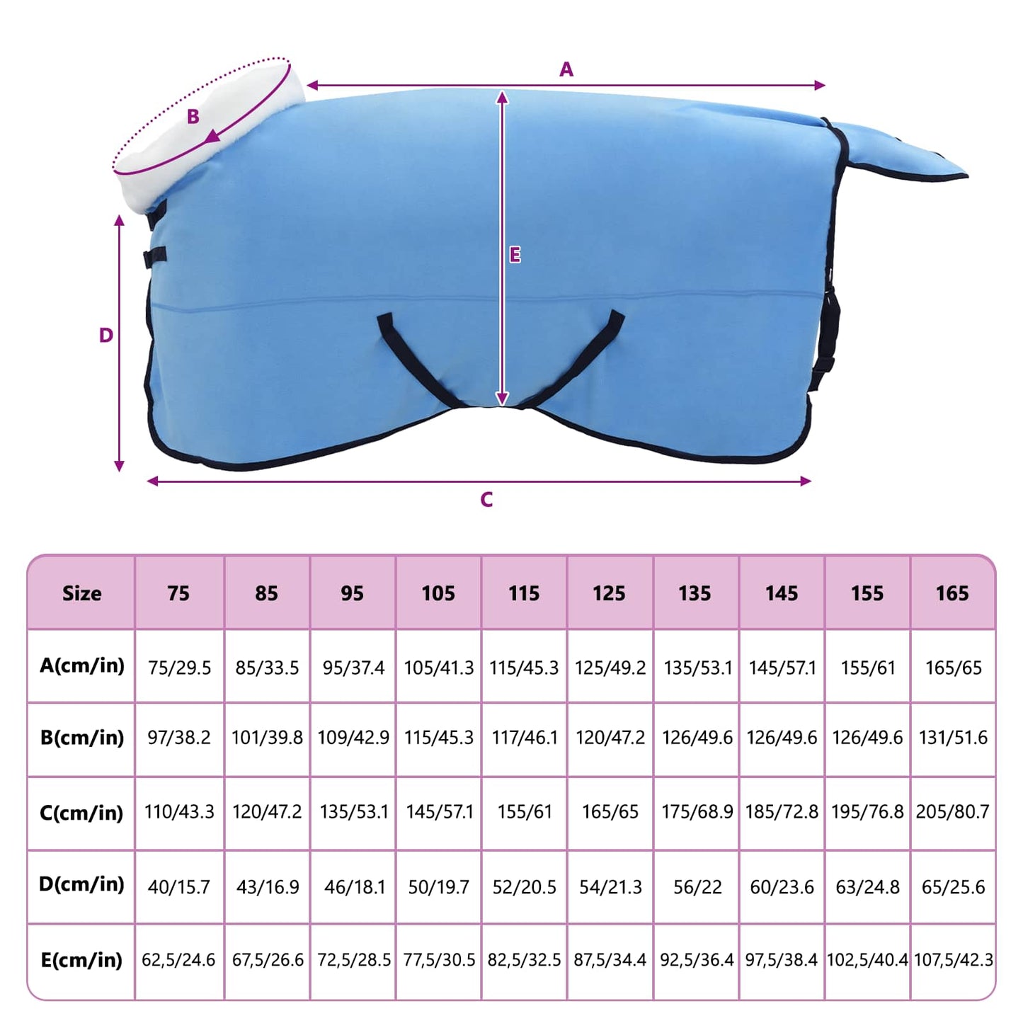 Horse Blanket Full Aqua 145 cm Polar fleece