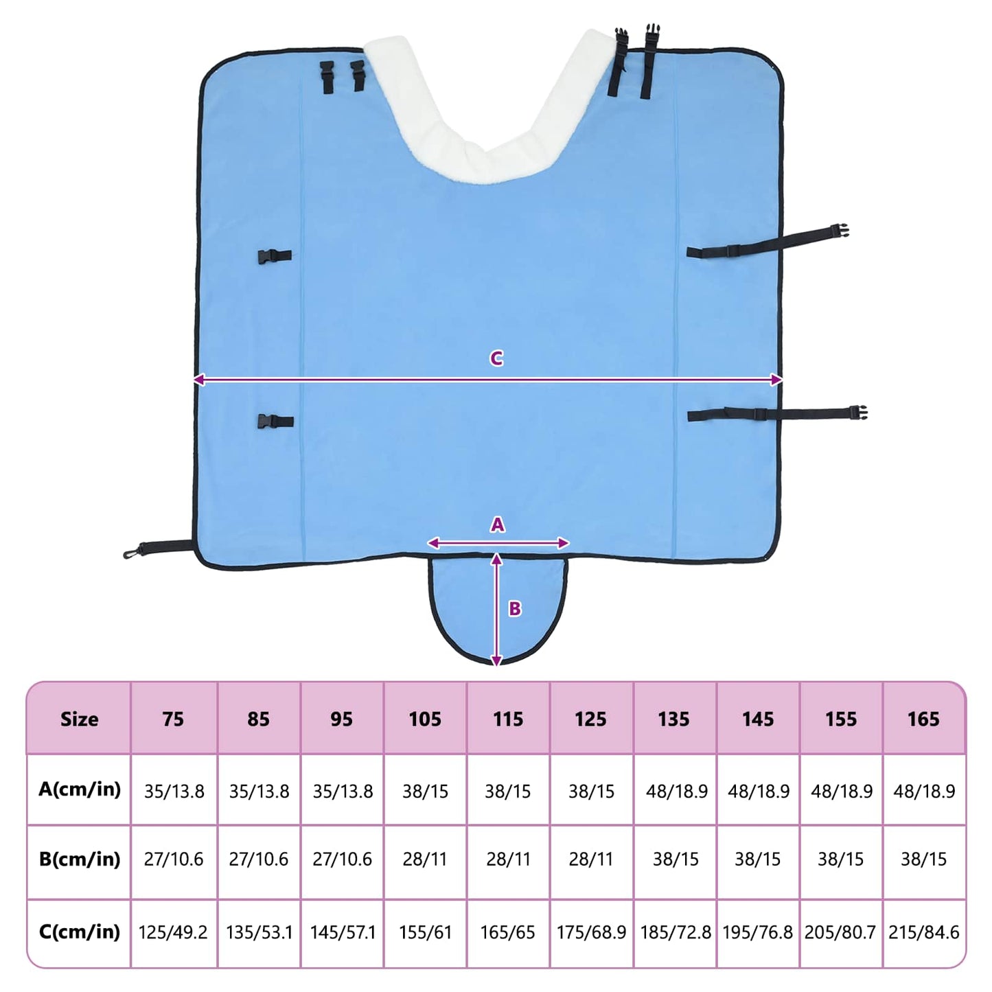 Horse Blanket Full Aqua 145 cm Polar fleece