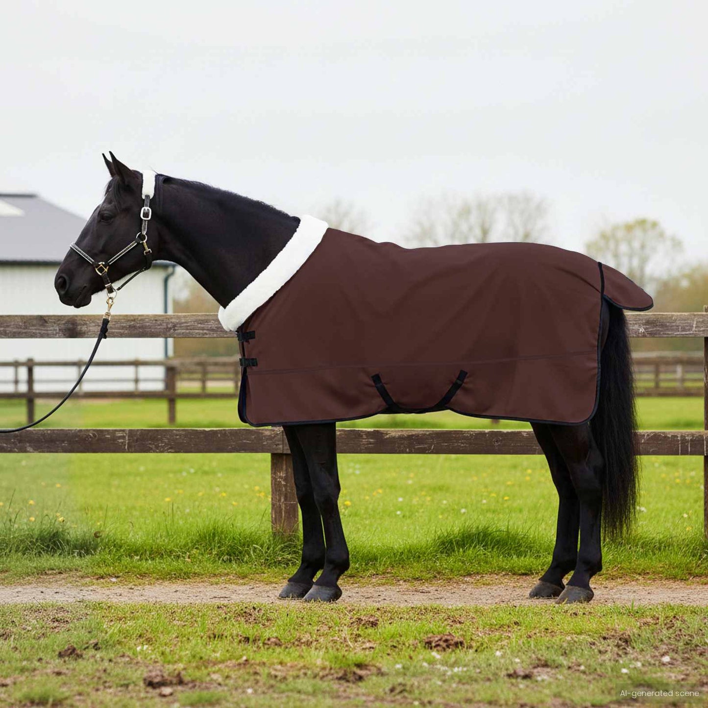 Horse Blanket Full Dark Brown 125 cm Polar fleece