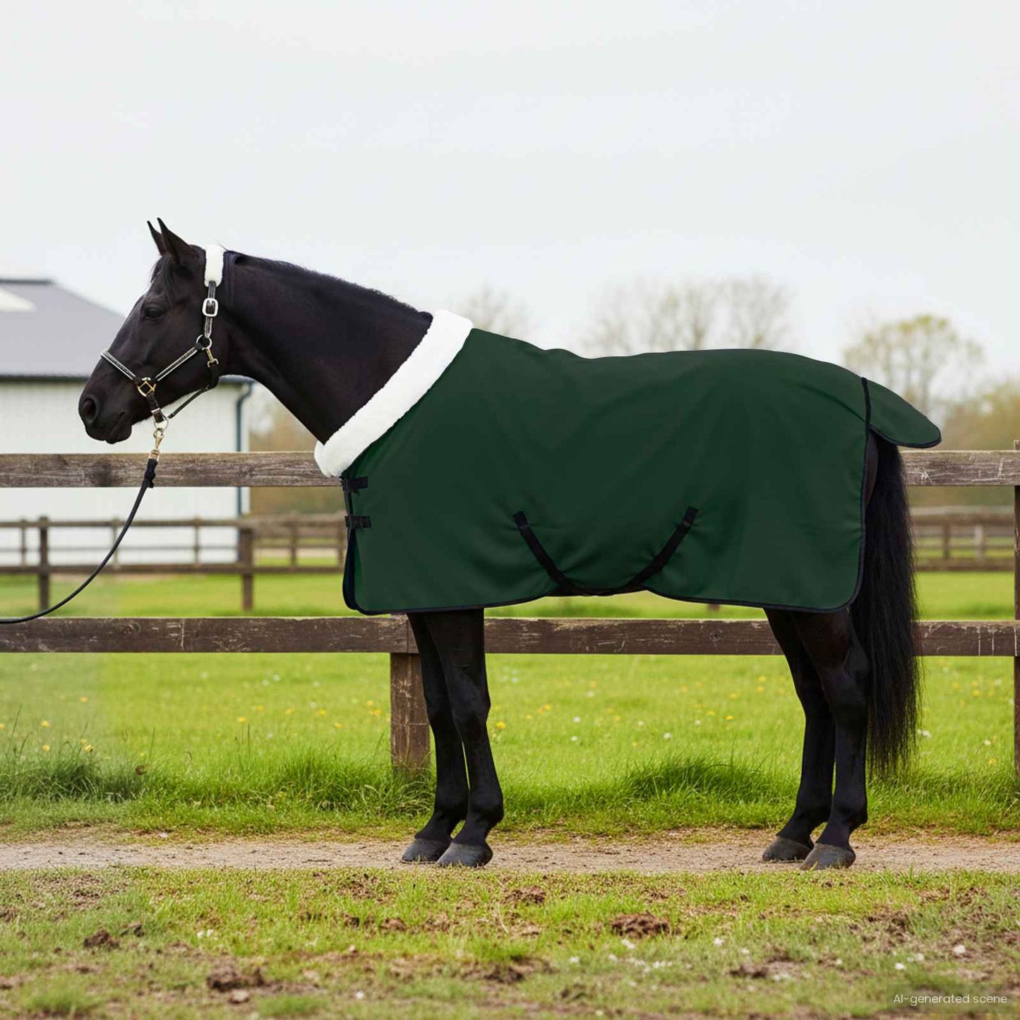 Horse Blanket Full Dark Green 105 cm Polar fleece
