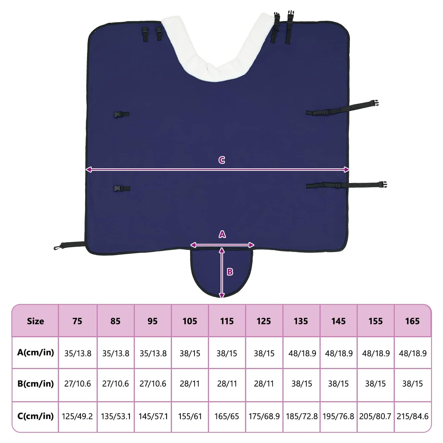 Horse Blanket Navy Blue 105 cm Polar fleece