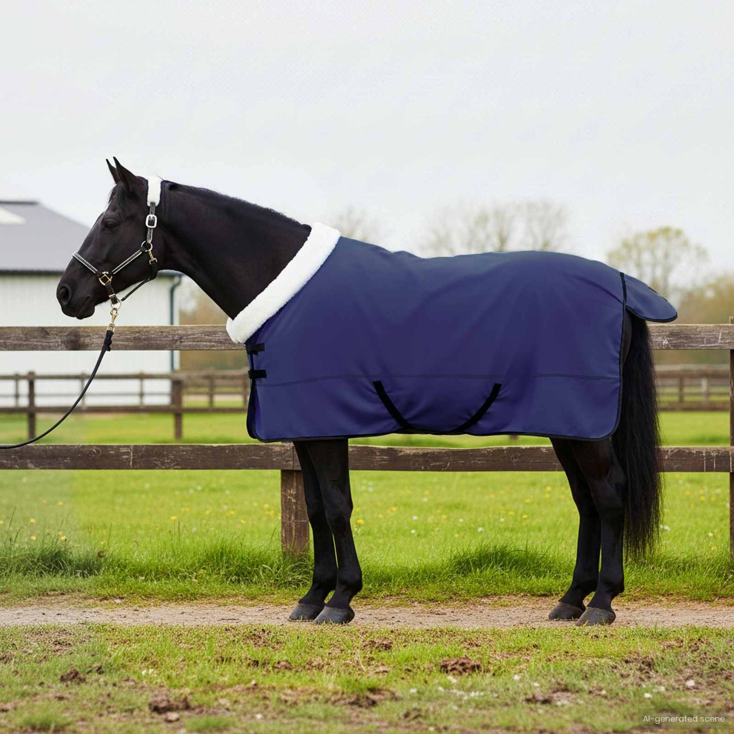 Horse Blanket Navy Blue 145 cm Polar fleece