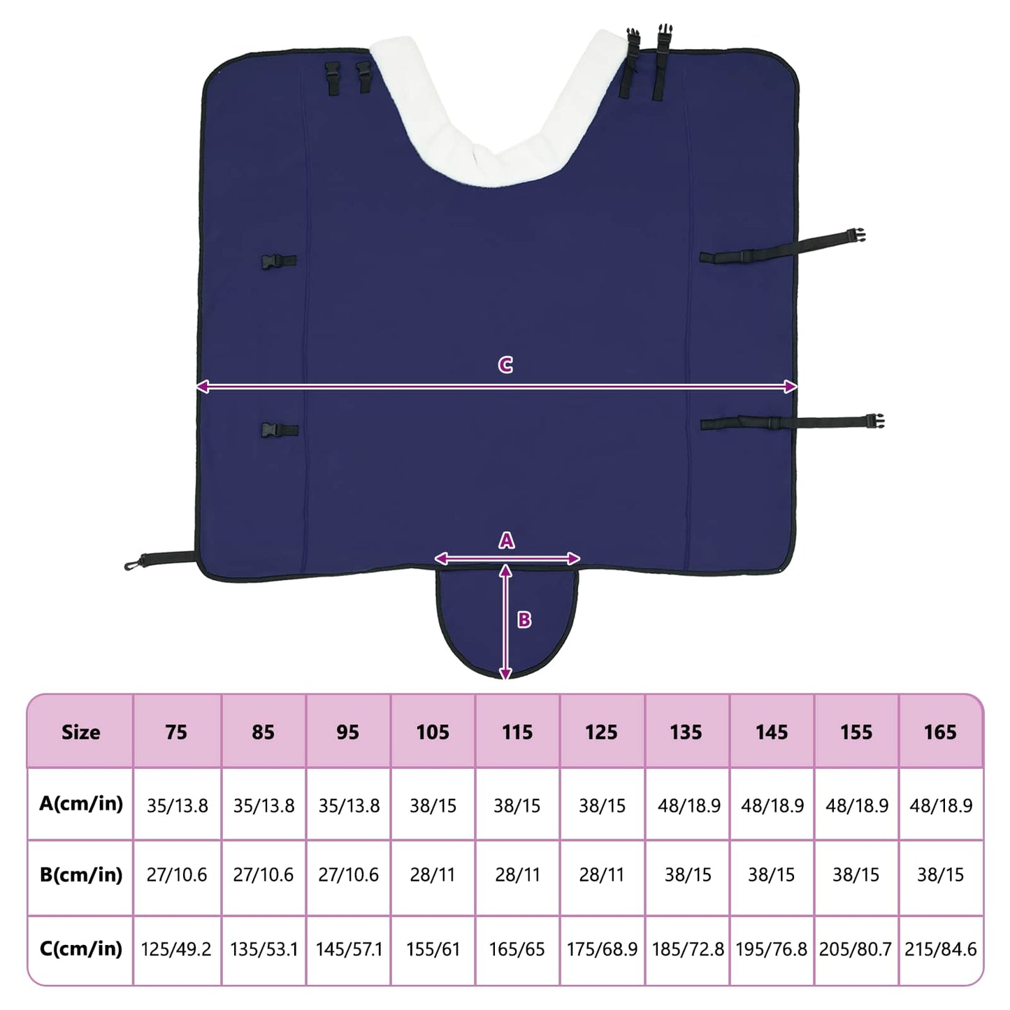 Horse Blanket Navy Blue 155 cm Polar fleece