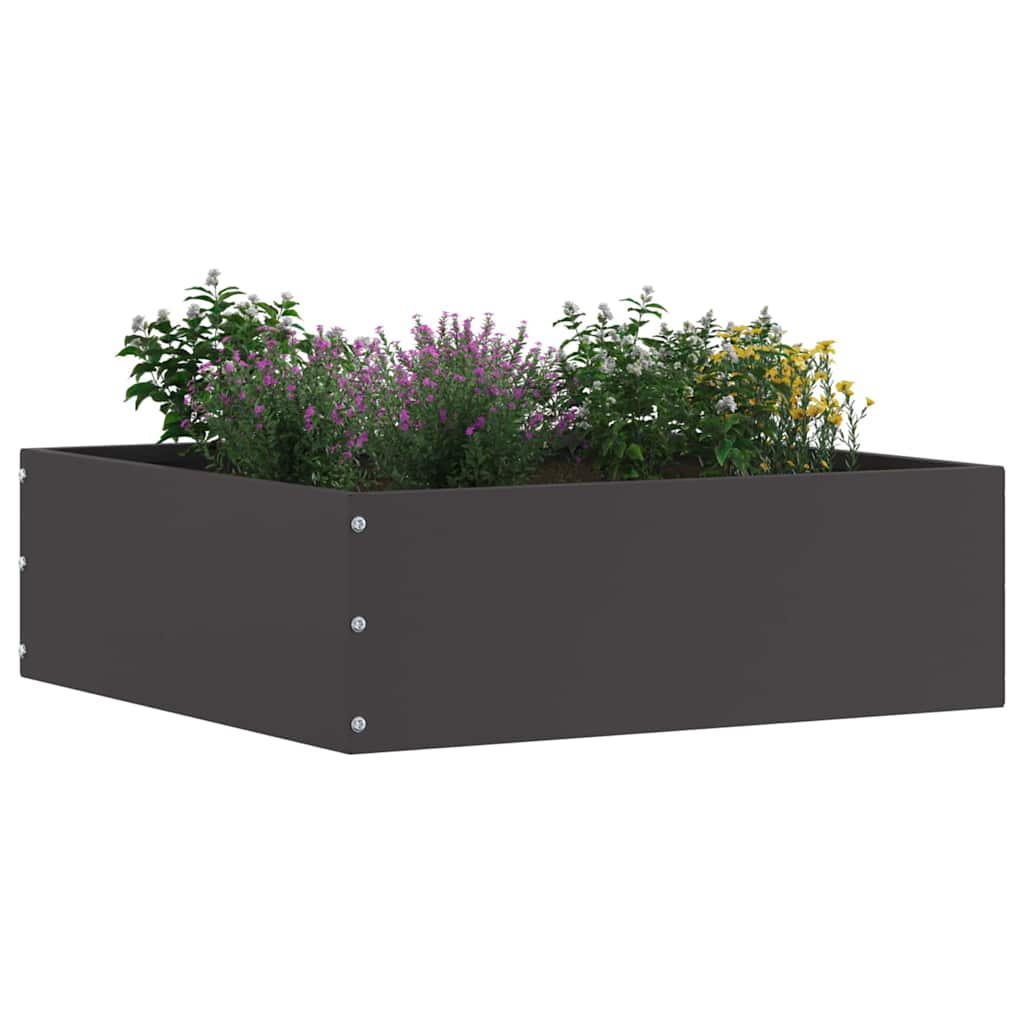 Lawn Edging 6 pcs Black 40 x 40 x 13 cm Steel