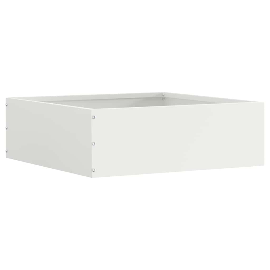 Lawn Edging 6 pcs White 40 x 40 x 13 cm Steel