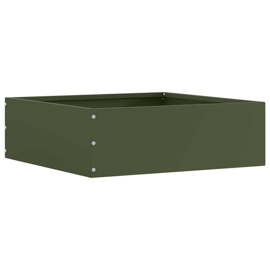 Lawn Edging 40 x 40 x 13 cm Steel Olive Green