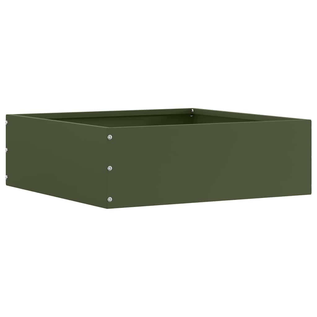 Lawn Edging 6 pcs Olive Green 40 x 40 x 13 cm Steel