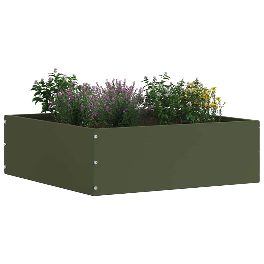 Lawn Edging 6 pcs Olive Green 40 x 40 x 13 cm Steel
