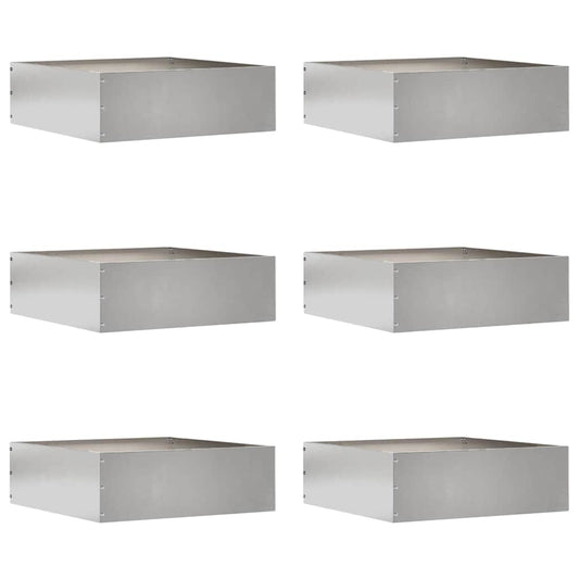 Lawn Edging 6 pcs 40 x 40 x 13 cm Stainless Steel Silver
