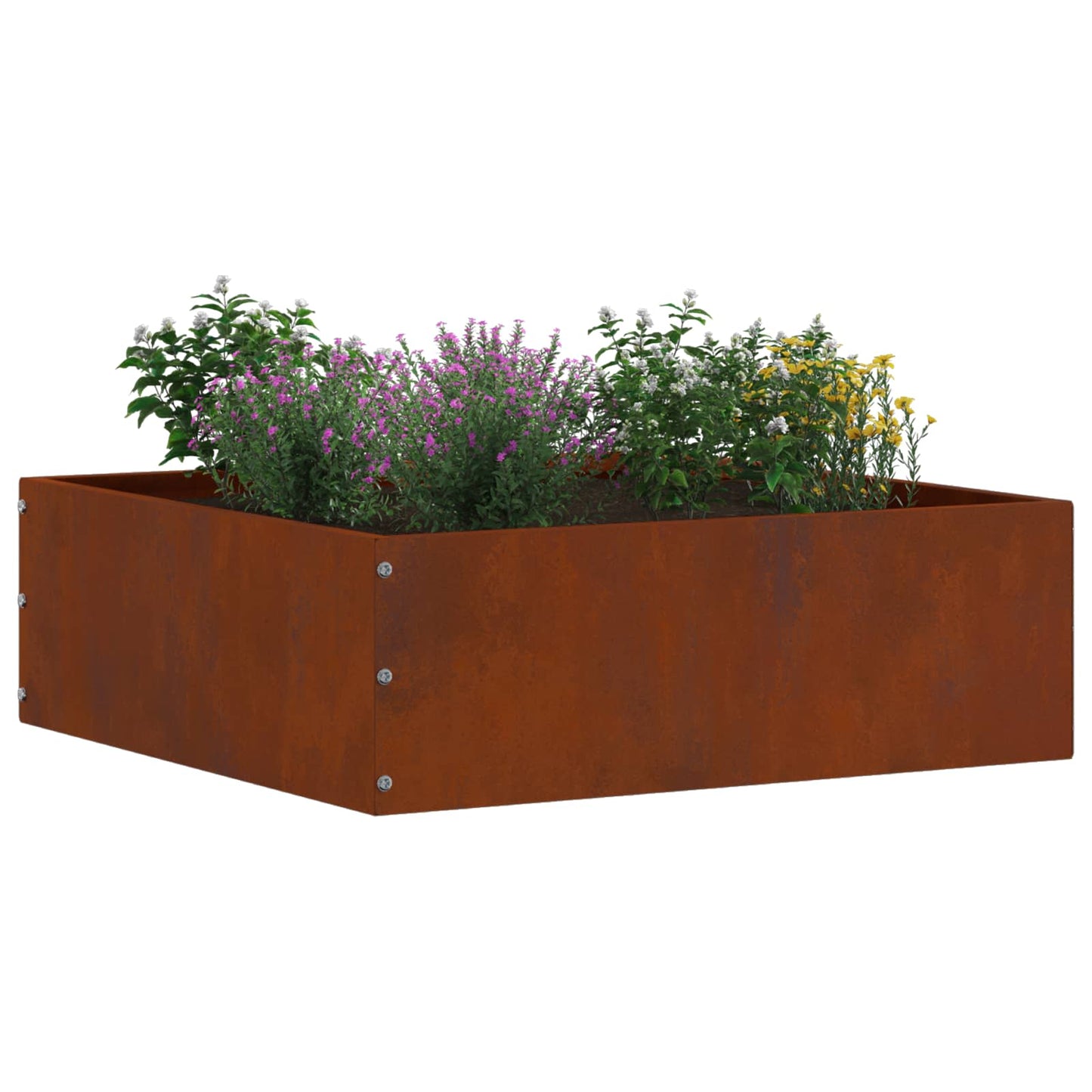 Lawn Edging 6 pcs Rusty 40 x 40 x 13 cm Weathering Steel