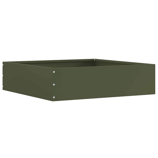 Lawn Edging 50 x 50 x 13 cm Steel Olive Green