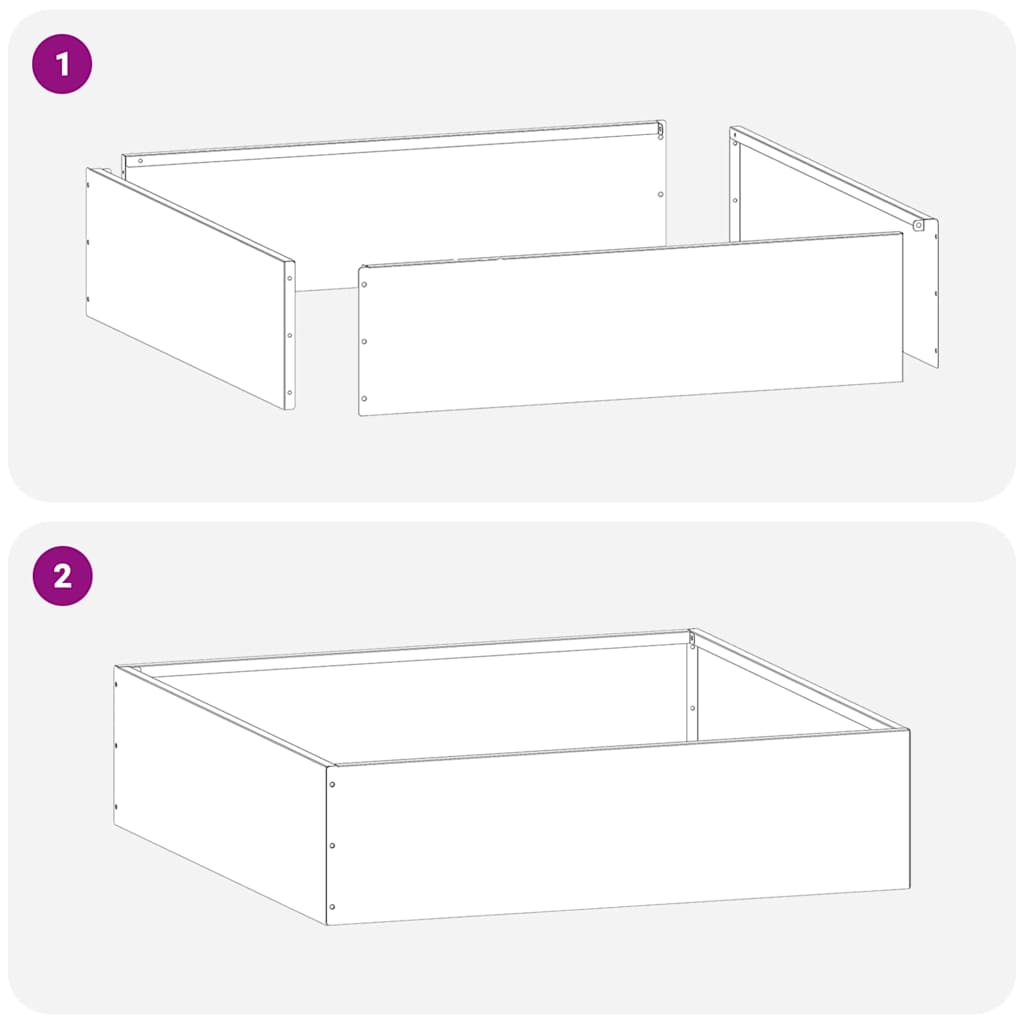 Lawn Edging 6 pcs Silver 50 x 50 x 13 cm Galvanised Steel