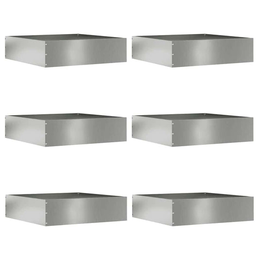 Lawn Edging 6 pcs 50 x 50 x 13 cm Galvanised Steel Silver