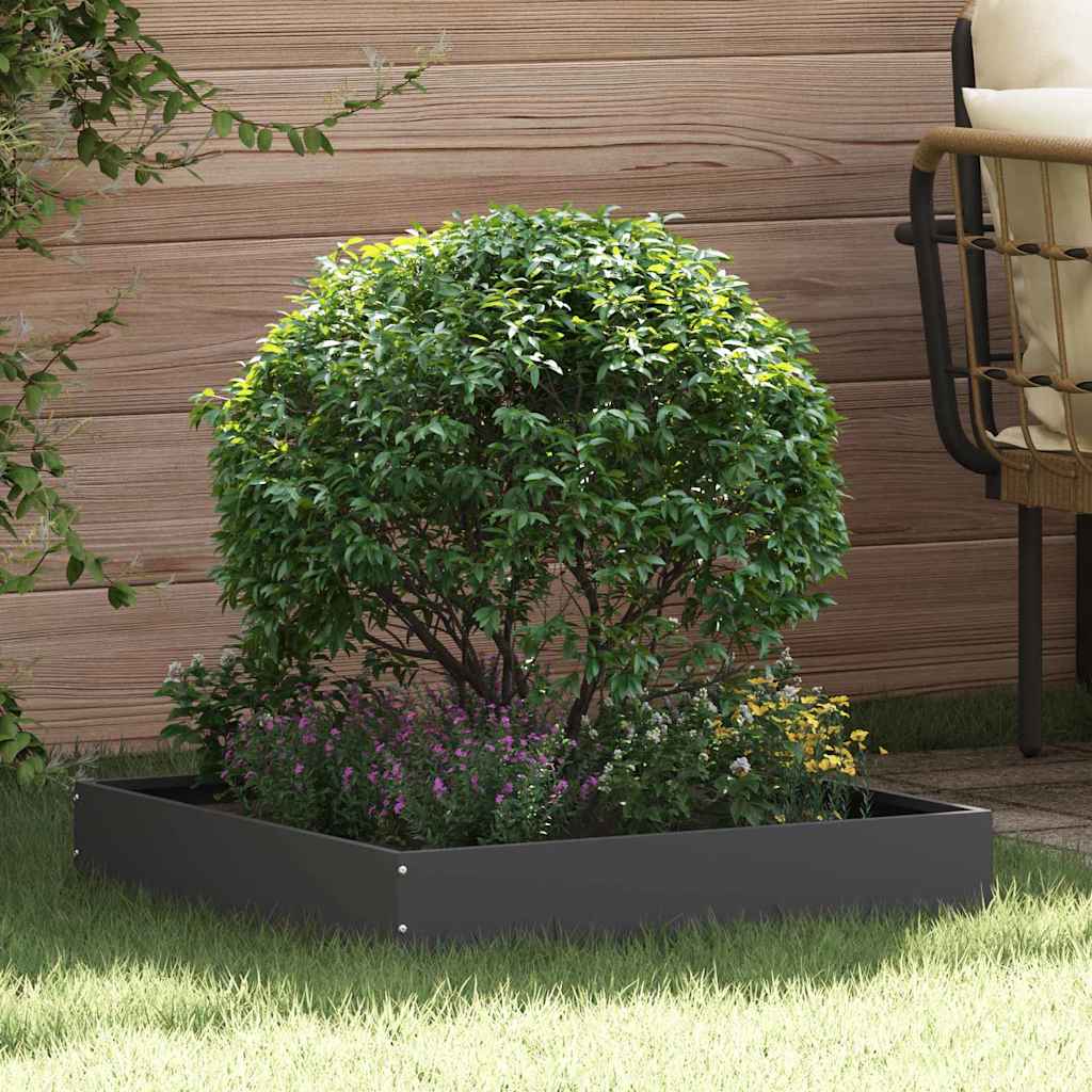 Lawn Edging 6 pcs Black 60 x 60 x 13 cm Steel