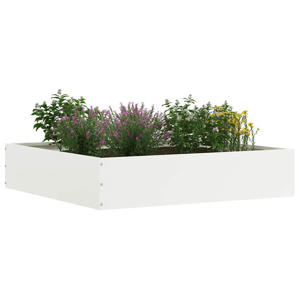Lawn Edging 6 pcs White 60 x 60 x 13 cm Steel