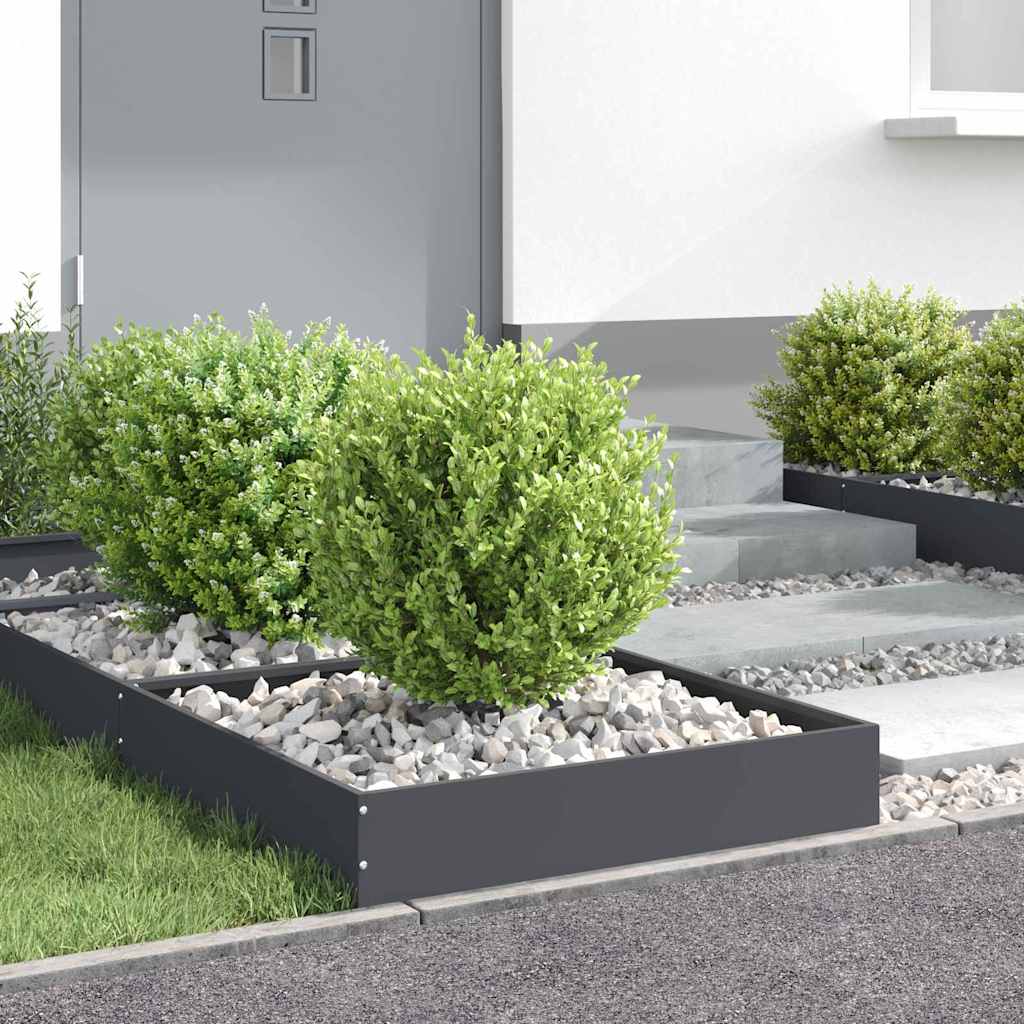 Lawn Edging 6 pcs Anthracite 60 x 60 x 13 cm Steel