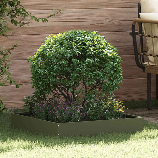 Lawn Edging 60 x 60 x 13 cm Steel Olive Green