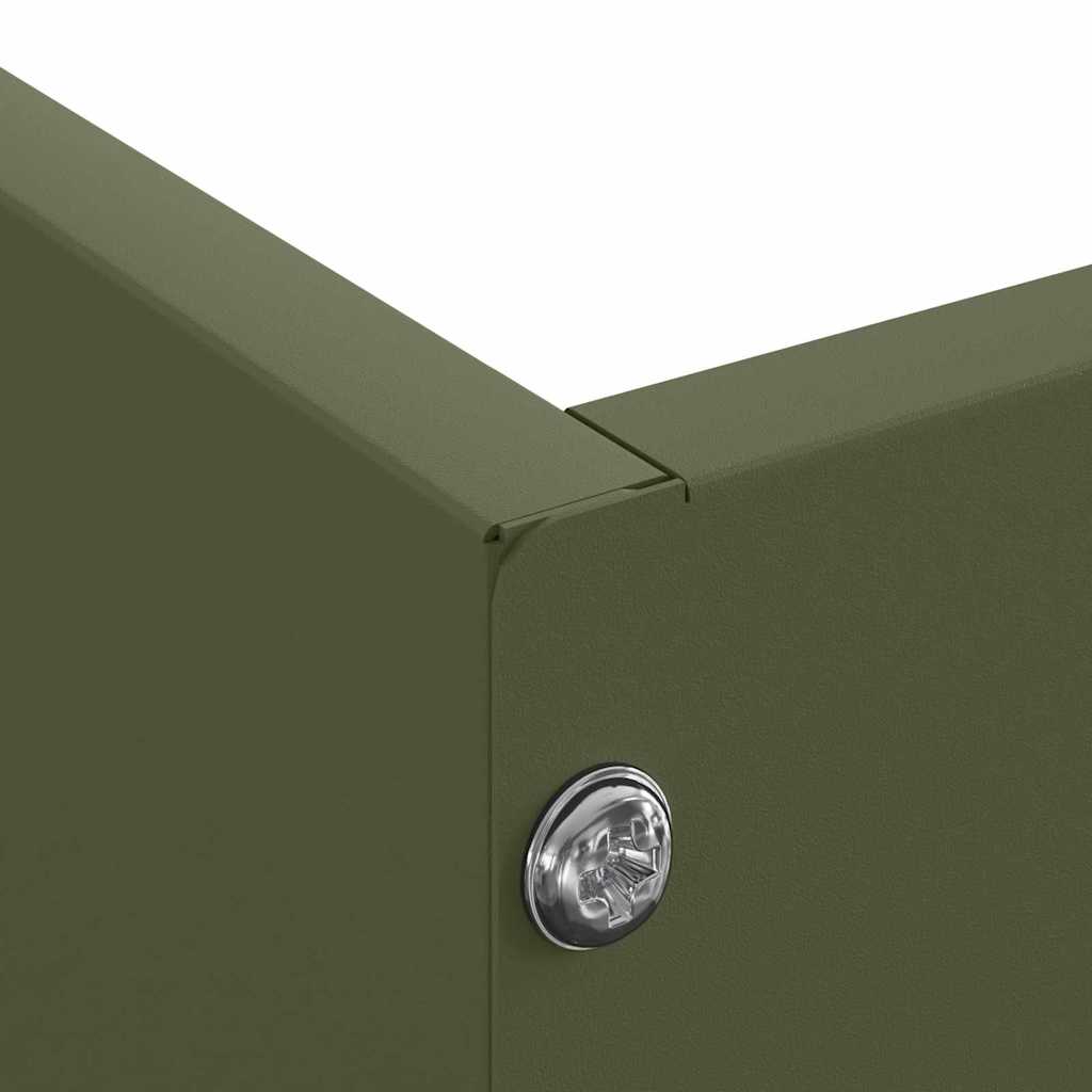 Lawn Edging 6 pcs Olive Green 60 x 60 x 13 cm Steel