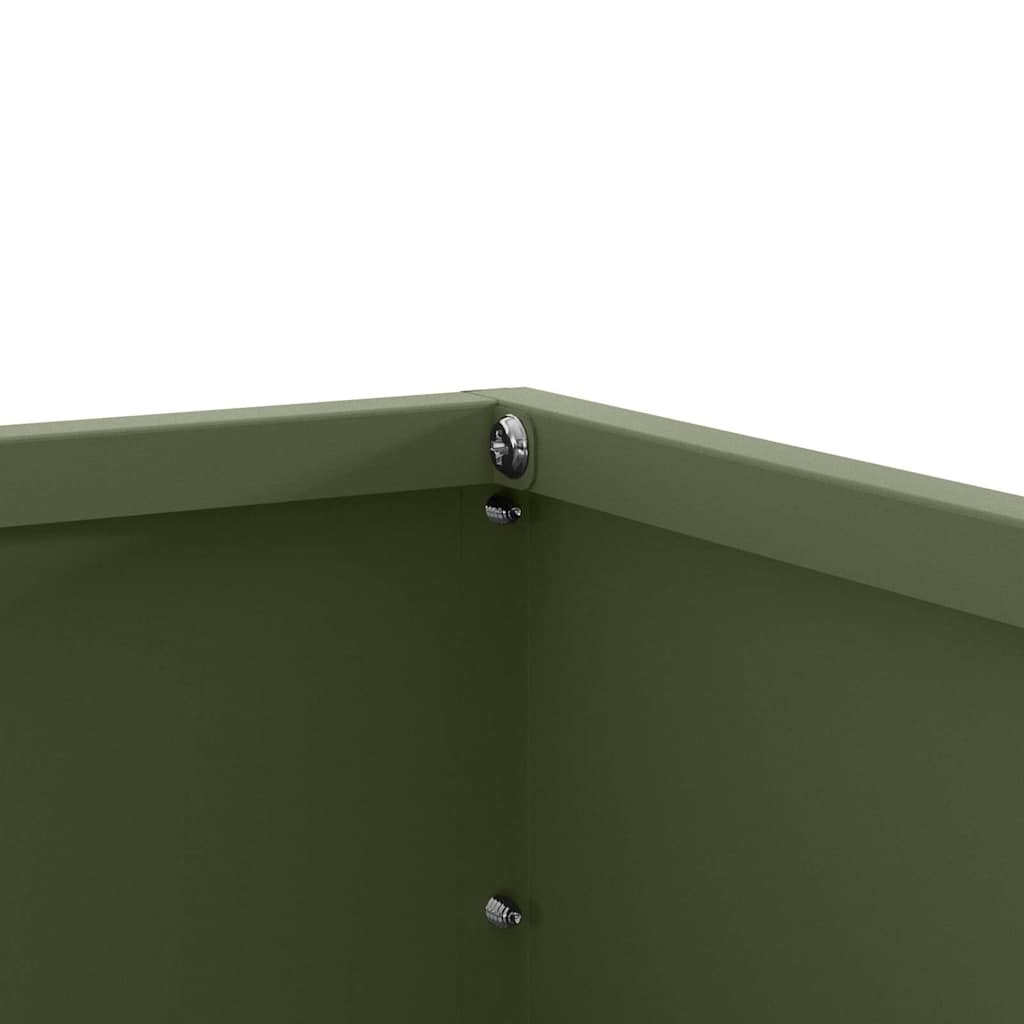 Lawn Edging 6 pcs Olive Green 60 x 60 x 13 cm Steel