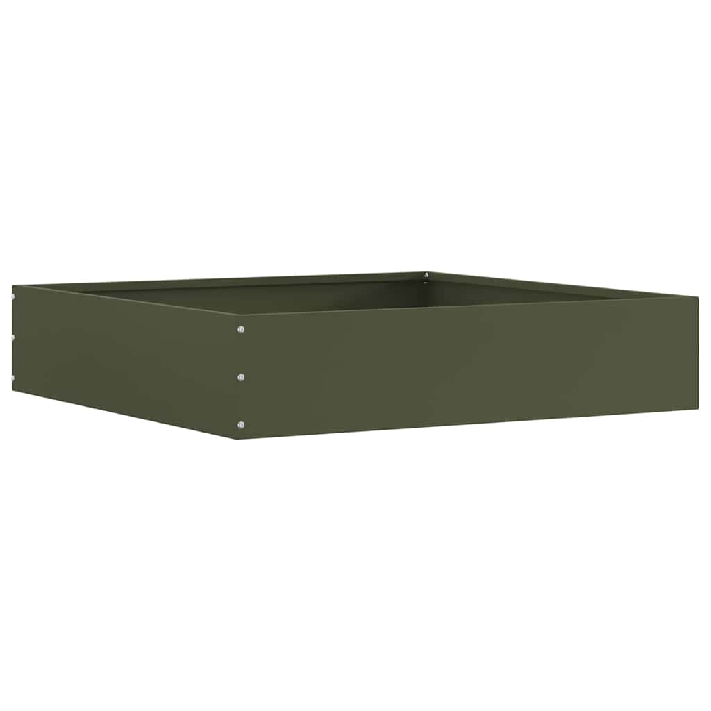 Lawn Edging 6 pcs Olive Green 60 x 60 x 13 cm Steel