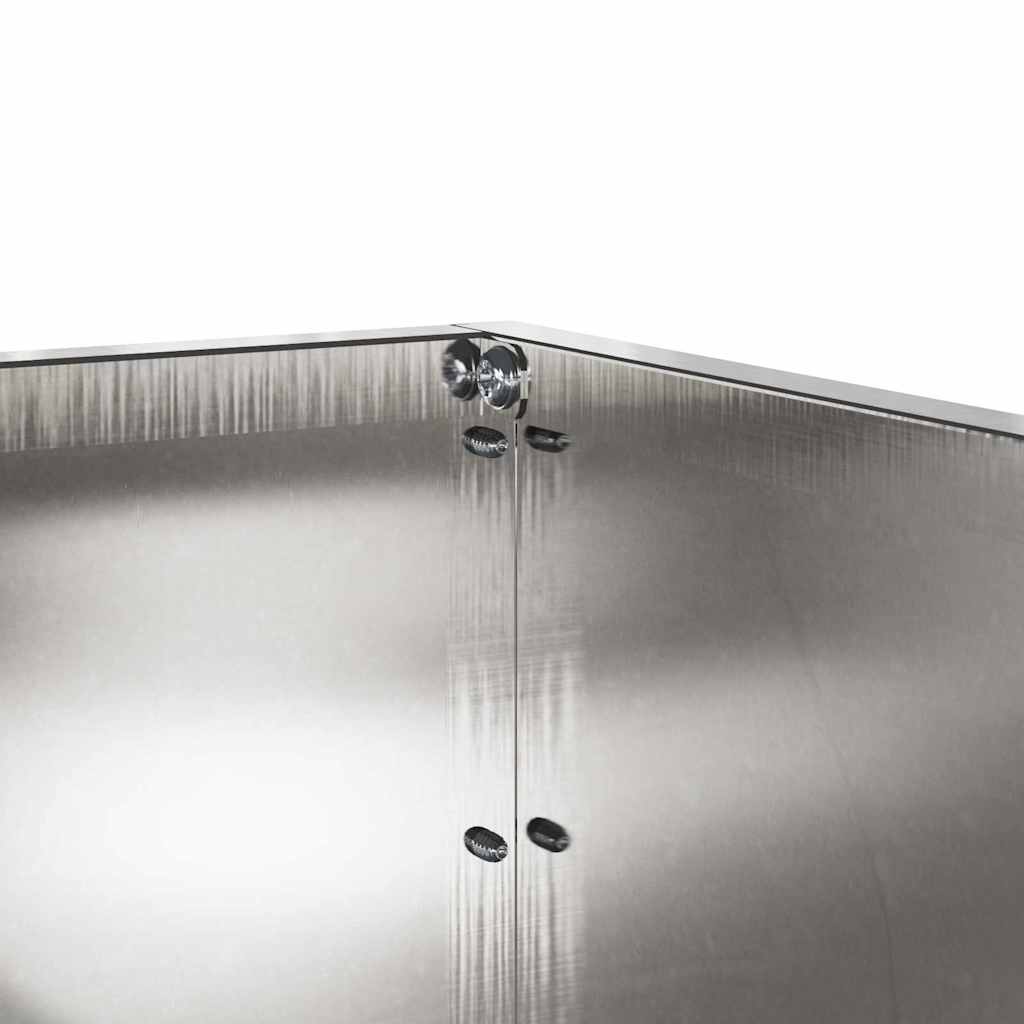 Lawn Edging 6 pcs 60 x 60 x 13 cm Stainless Steel Silver