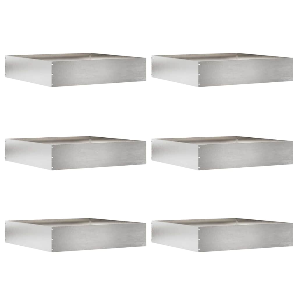 Lawn Edging 6 pcs 60 x 60 x 13 cm Stainless Steel Silver