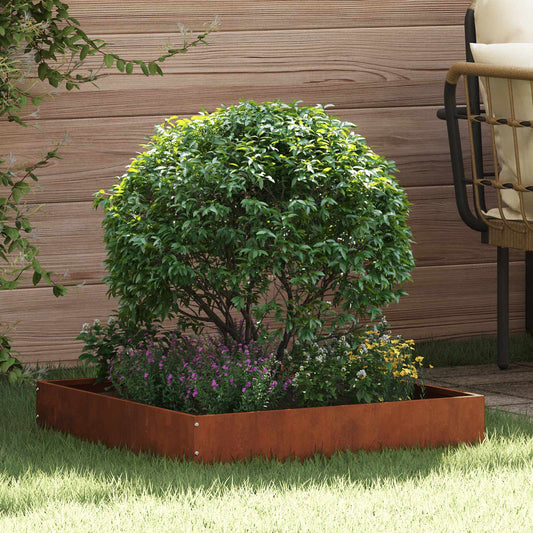 Lawn Edging 6 pcs 60 x 60 x 13 cm Rusty