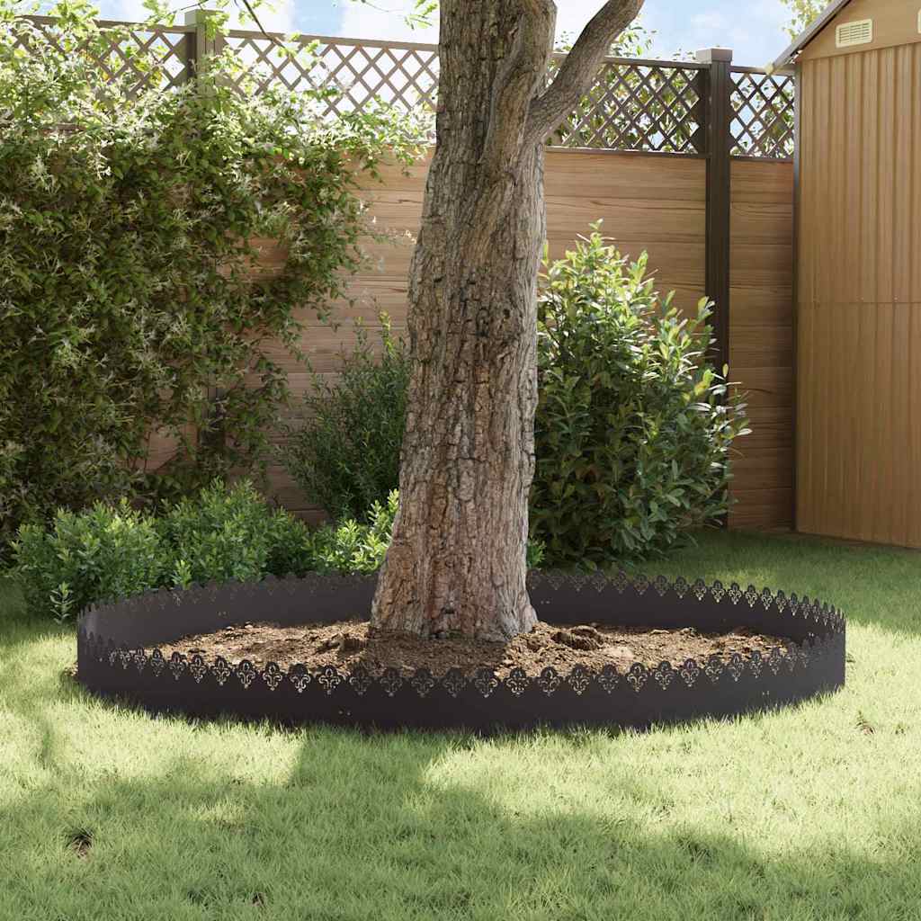 Lawn Edgings 10 pcs Black 103 x 0.05 x 22 cm Steel