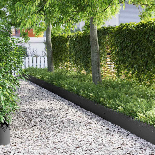 Lawn Edgings 30 pcs 103 x 0.05 x 22 cm Steel Black