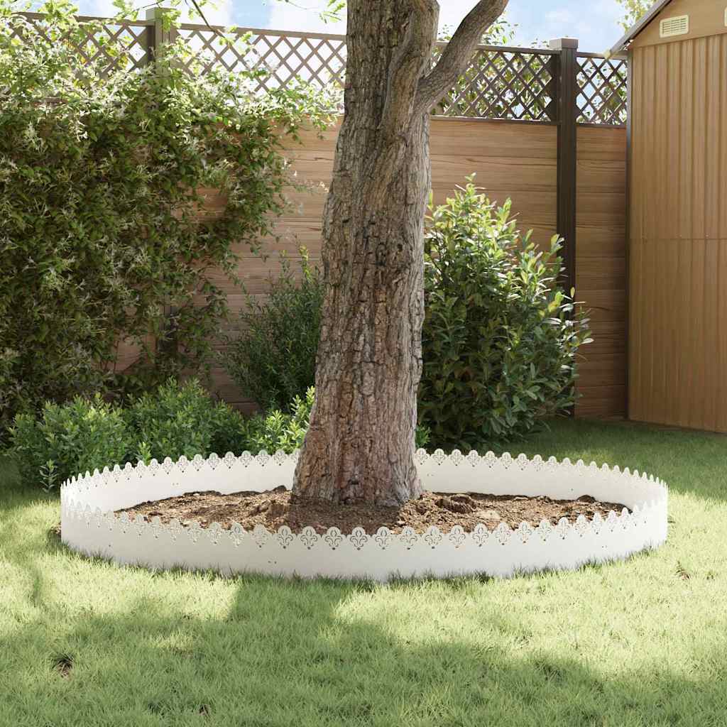 Lawn Edgings 20 pcs White 103 x 0.05 x 22 cm Steel