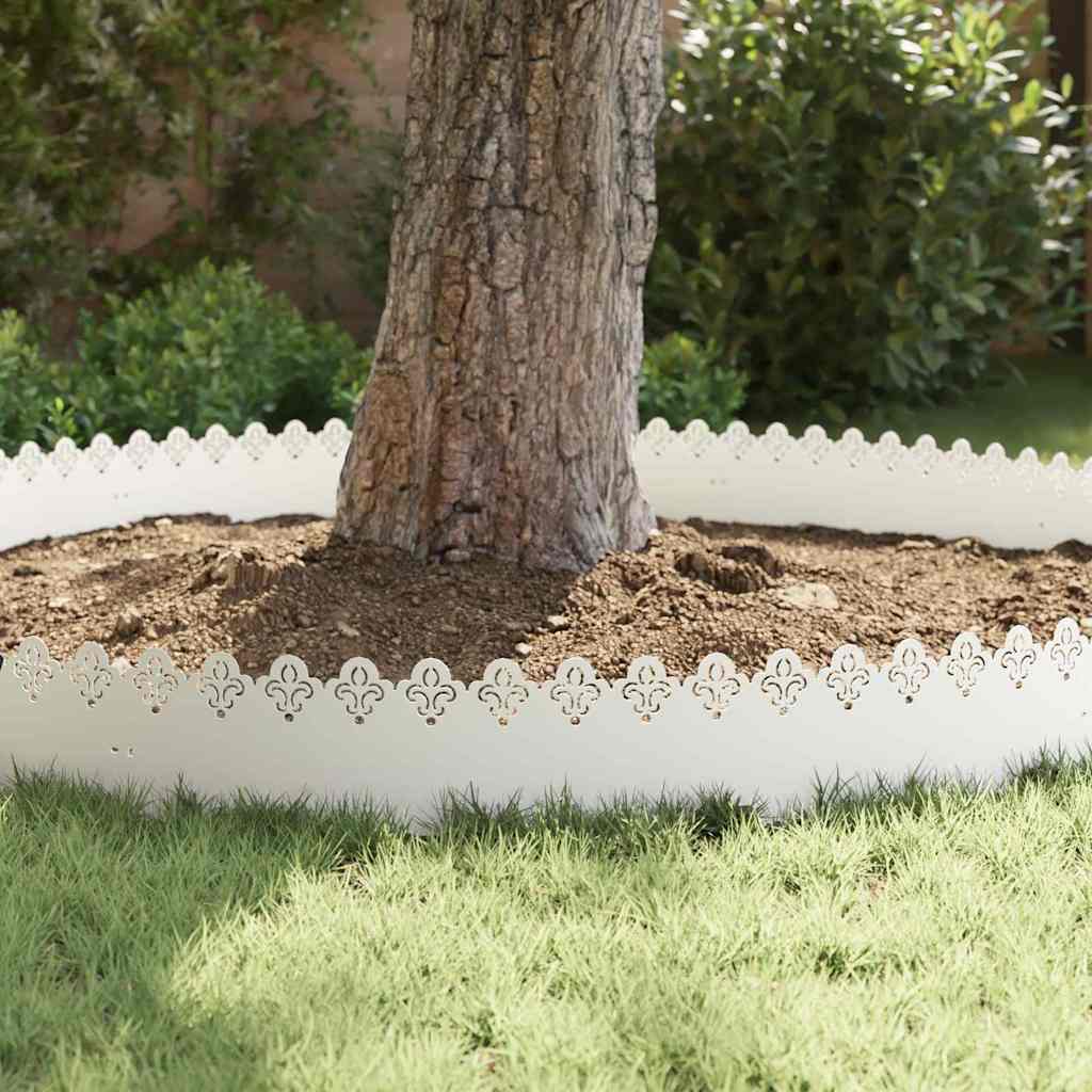 Lawn Edgings 30 pcs White 103 x 0.05 x 22 cm Steel