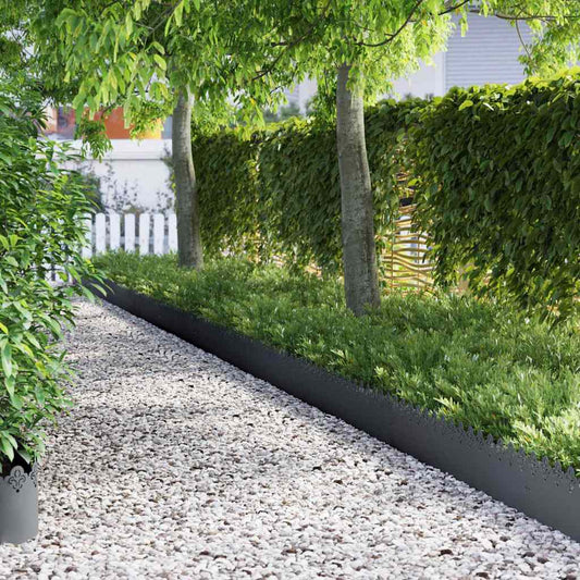 Lawn Edgings 30 pcs 103 x 0.05 x 22 cm Steel Anthracite