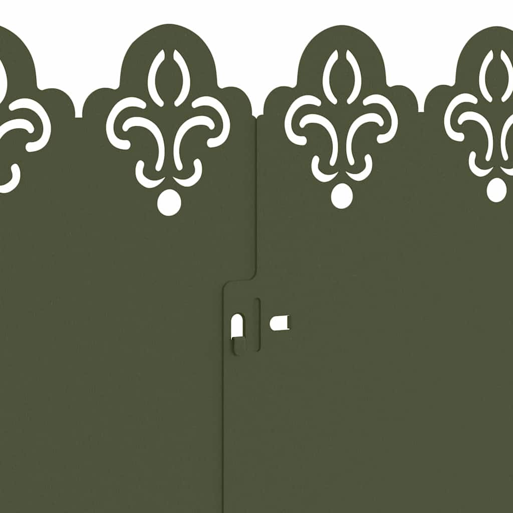 Lawn Edgings 20 pcs Olive Green 103 x 0.05 x 22 cm Steel