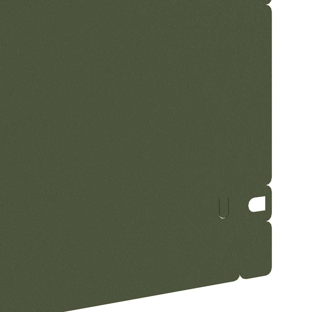 Lawn Edgings 30 pcs Olive Green 103 x 0.05 x 22 cm Steel