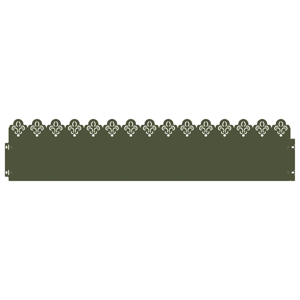 Lawn Edgings 30 pcs Olive Green 103 x 0.05 x 22 cm Steel