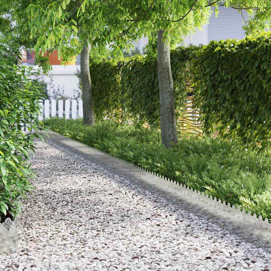 Lawn Edgings 30 pcs 103 x 0.05 x 22 cm Galvanised Steel Silver