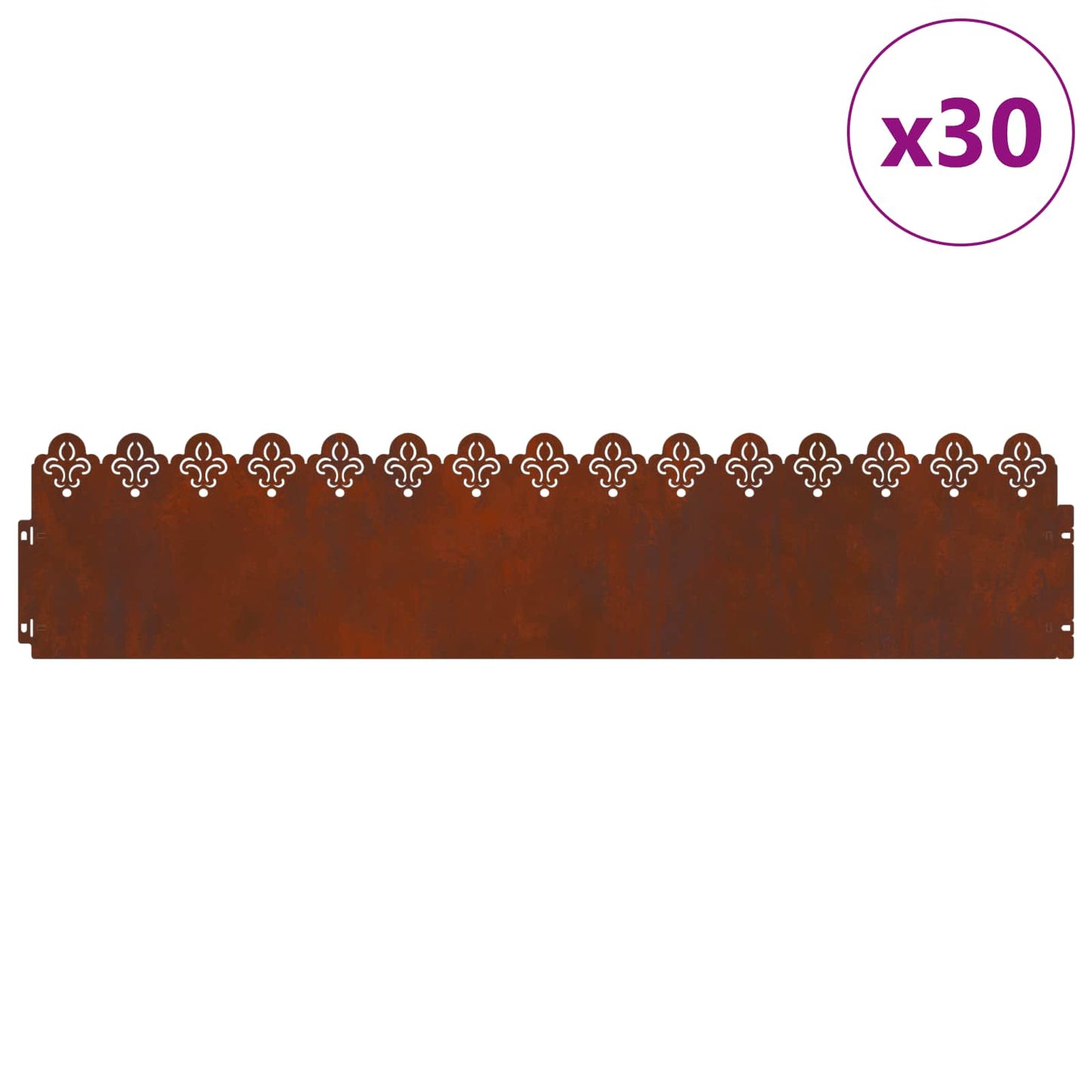 Lawn Edgings 30 pcs 103 x 0.05 x 22 cm Weathering Steel Rusty
